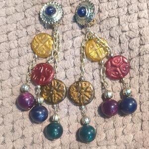 3/$15 Colorful Beaded Dangle Earrings